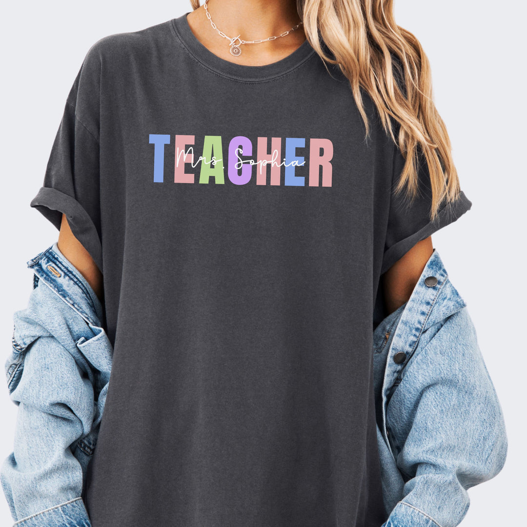 Personalized Name Teacher Retro Premium Sweatshirt