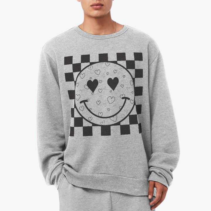 Heart Smiles  Checkerboard  Premium Crewneck Sweatshirt