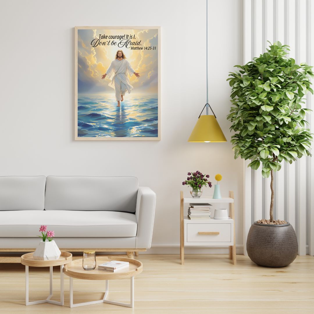 Jesus Walks on Water Wall Art,  Wall Art Digital Download, Christian Wall Art