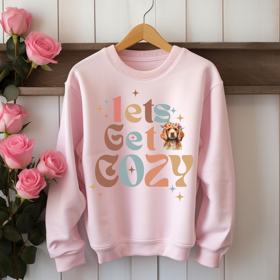 Let's Get Cozy Personalized Oversized Graphic Crewneck Sweatshirt