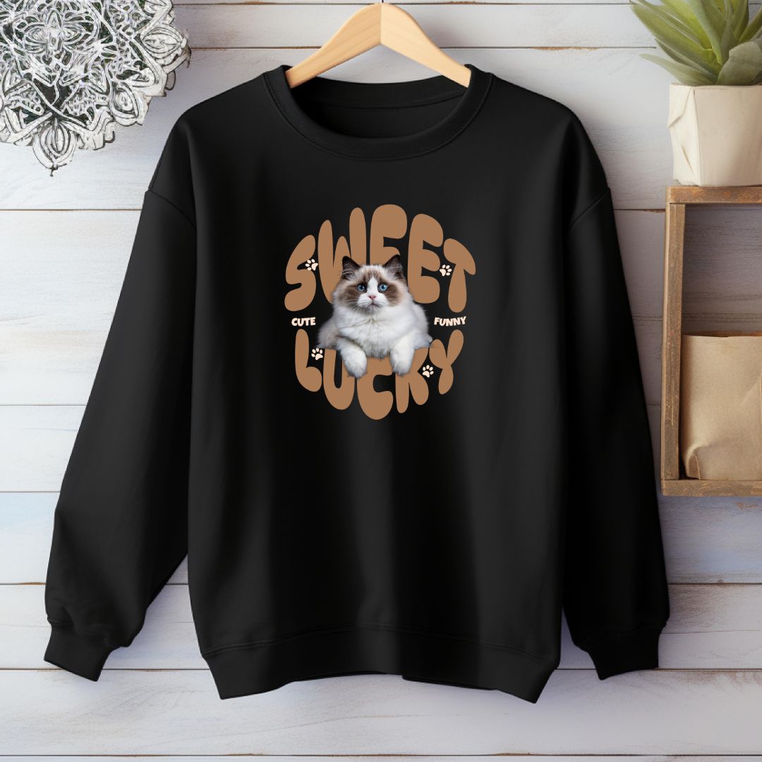 Pets Name & Photo Custom Oversized Crewneck Sweatshirt .