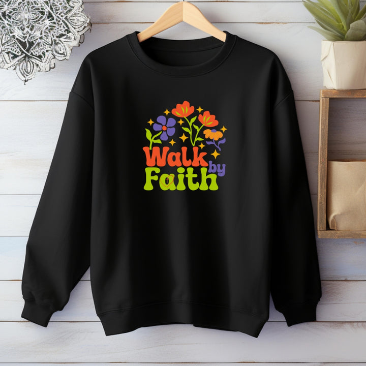 Walk by Faith Retro Inspired Crewneck Sweatshirt