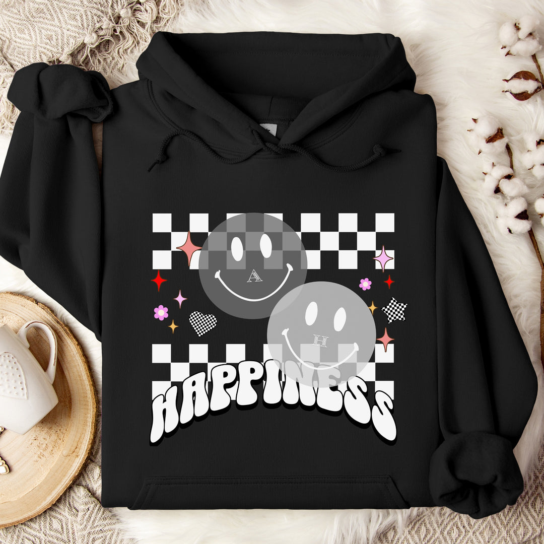 Happiness Personalized Initial Hoodie