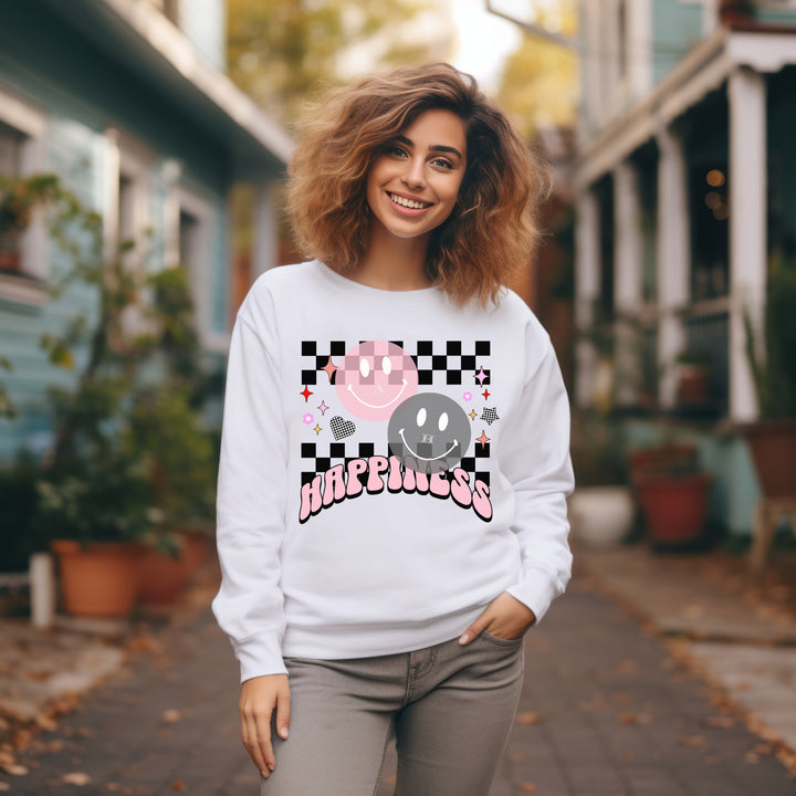 Happiness Custom Initial Premium Crewneck Sweatshirt