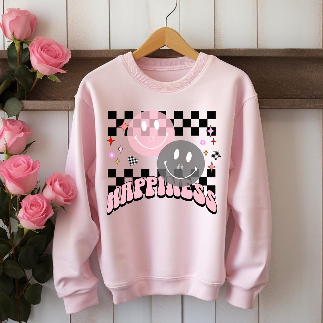 Happiness Custom Initial Crewneck Sweatshirt