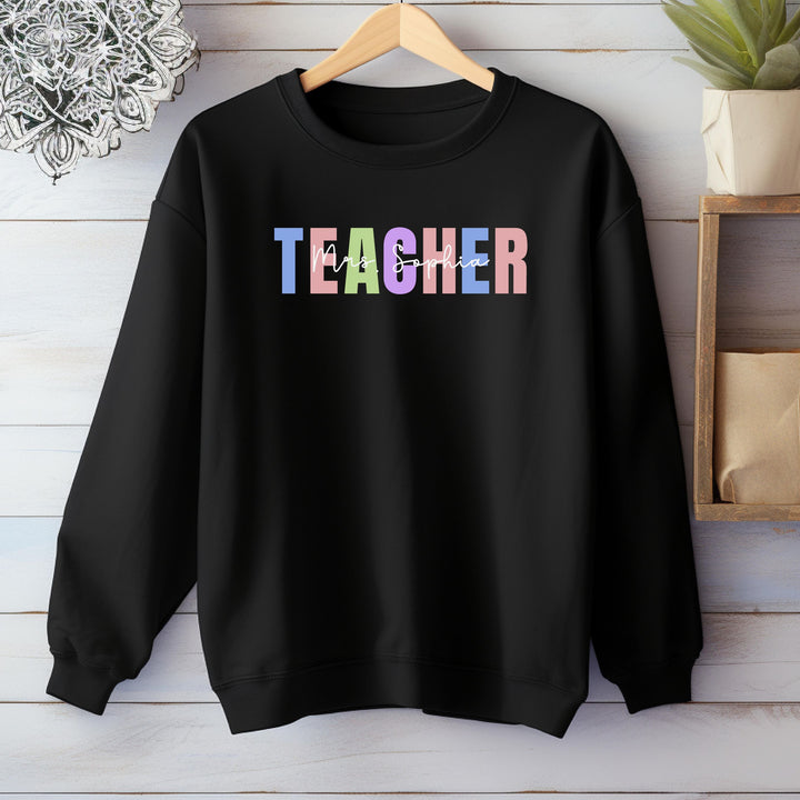 Custom Name Teacher Retro Sweatshirt