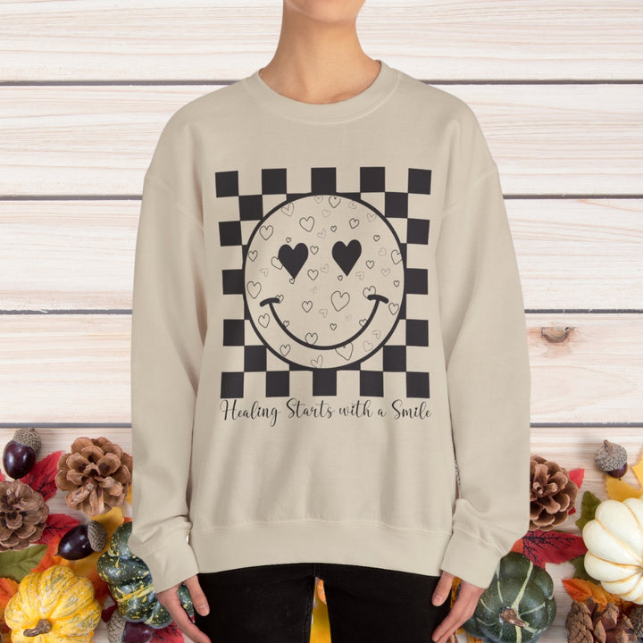 Personalized Smiley Face Checkerboard Sweatshirt, (S-3XL)