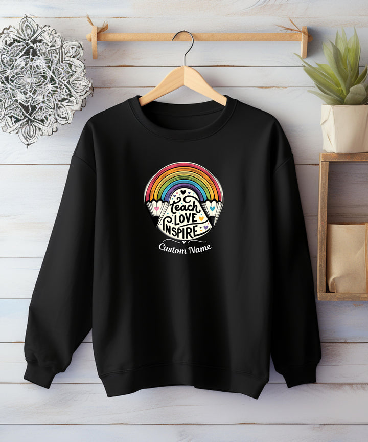 Personalized Name Teacher  Retro Crewneck Sweatshirt