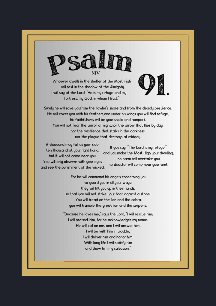 Psalm 91 Bible Verse Wall Art, Wall Art Digital Download, Christian Wall Art,