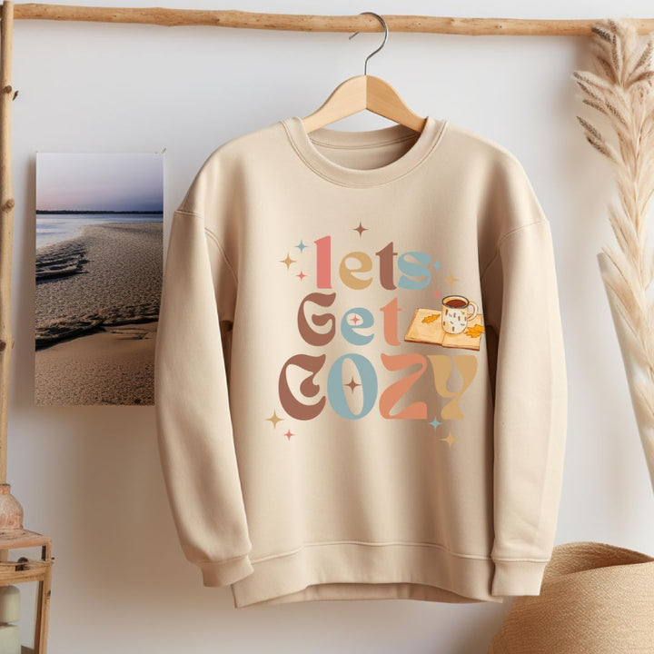 Let's Get Cozy Personalized Oversized Graphic Crewneck Sweatshirt