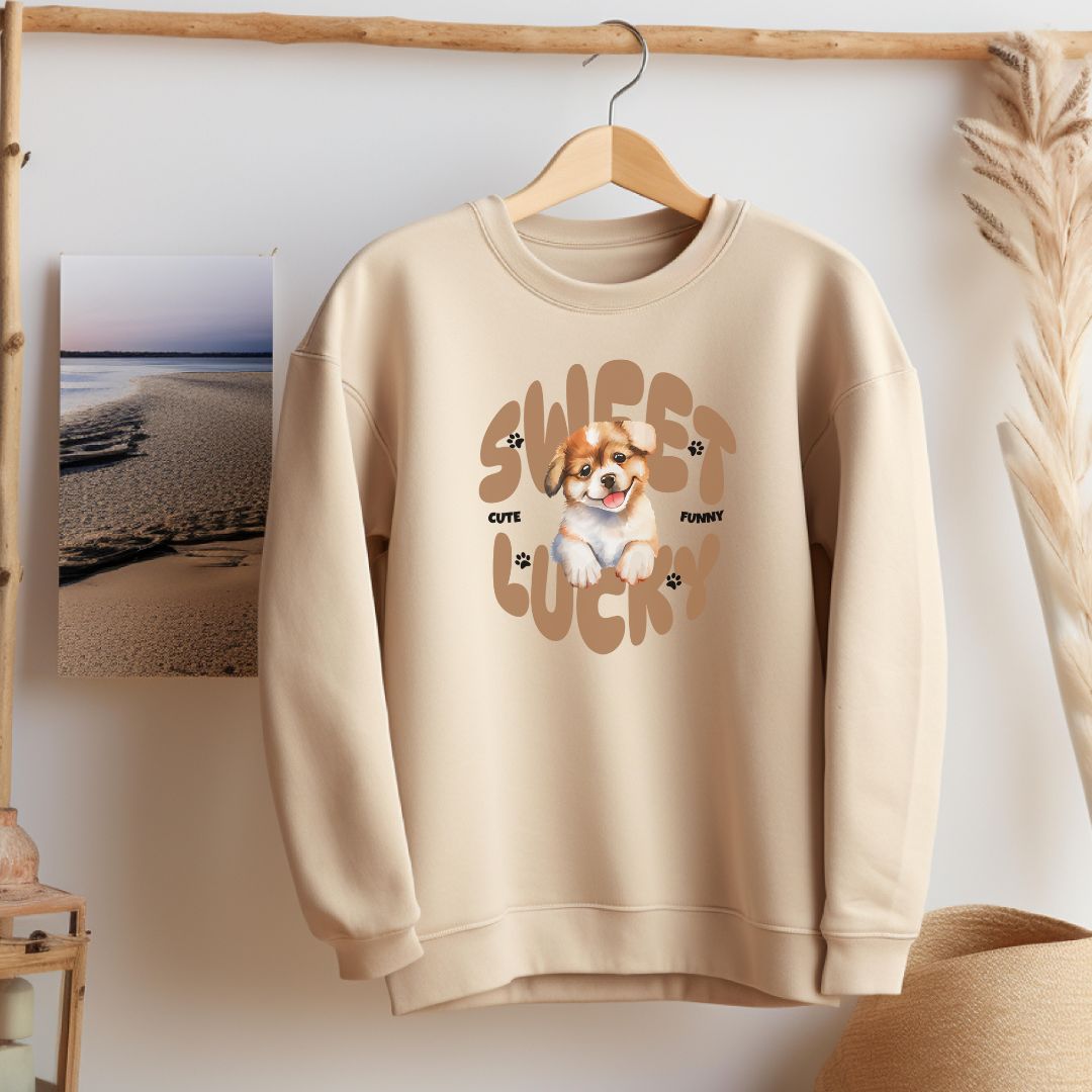 Pets Name & Photo Custom Oversized Crewneck Sweatshirt .