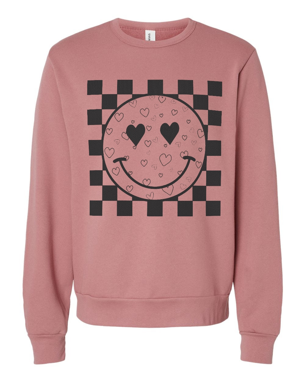 Heart Smiles  Checkerboard  Premium Crewneck Sweatshirt