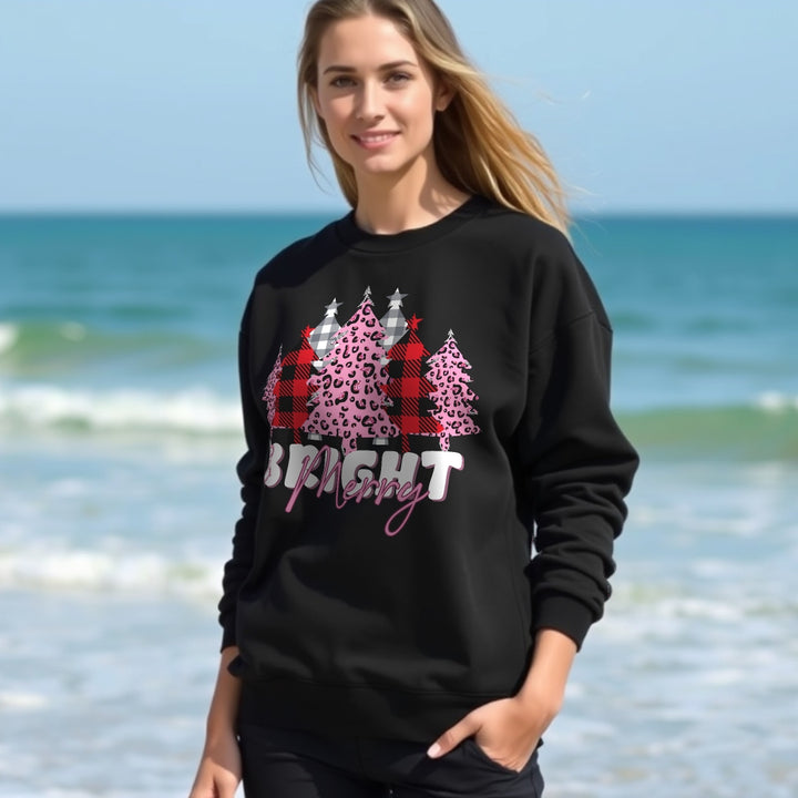 Merry & Bright Sweatshirt, Christmas Sweatshirt (S-3XL)