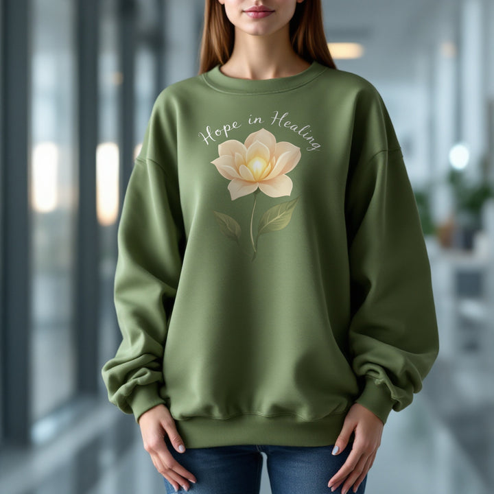 Hope in Healing Oversized Graphic Nurse, Medical Premium Crewneck Sweatshirt