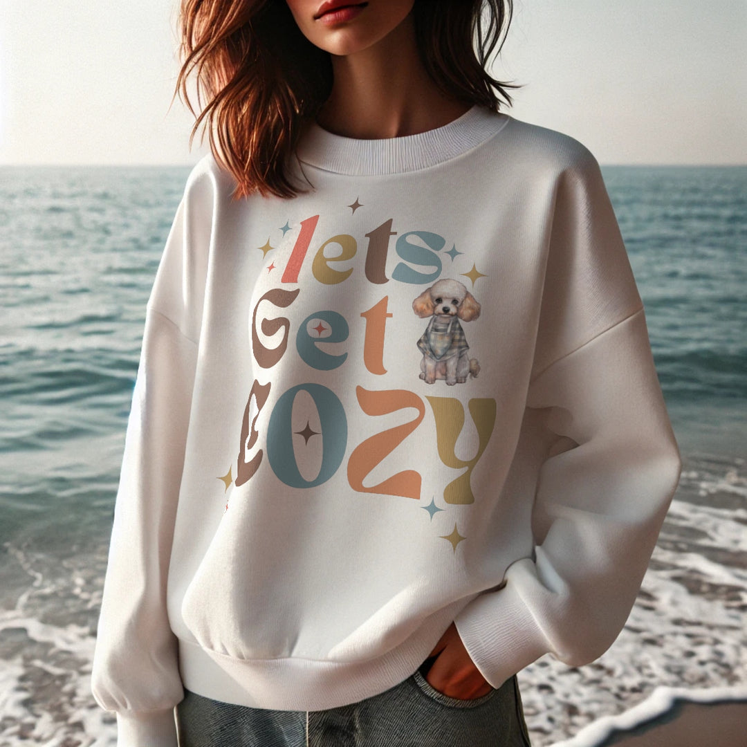 Let's Get Cozy Personalized Oversized Graphic Premium Crewneck Sweatshirt